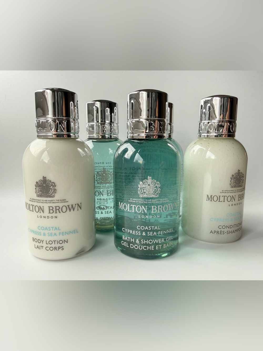 Molton Brown Coastal Cypress & Sea Fennel Travel Size 5 Pcs Body Wash & Lotion! - Picture 2 of 8